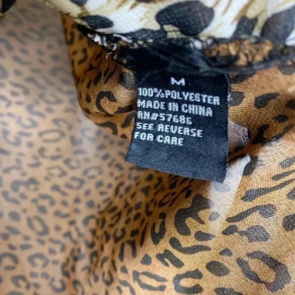 Asos New Look Animal Print Patchwork Button Down Blouse - Picture 4 of 4